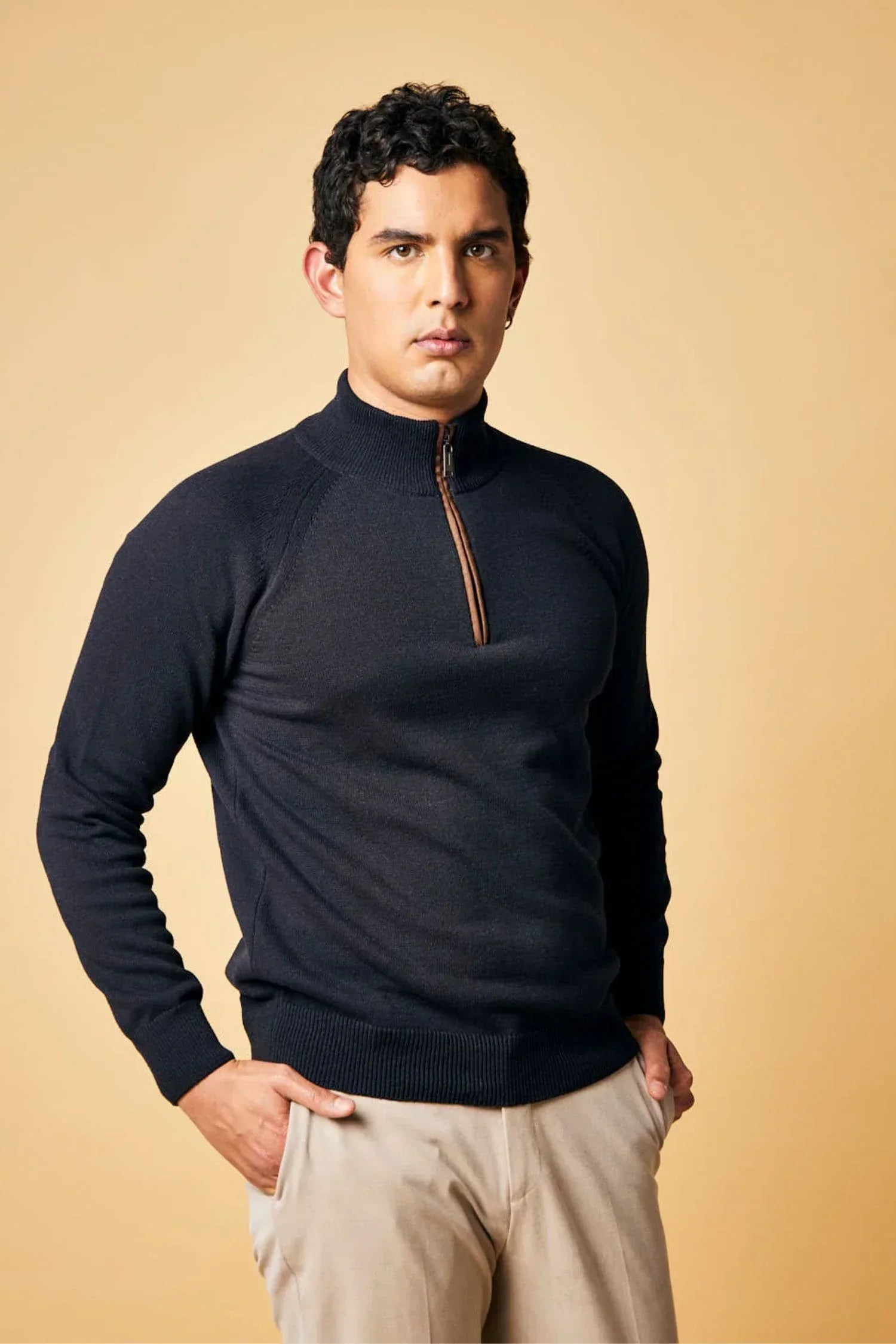 Suéter San Francisco en algodón regenerado halfzip – Hombre